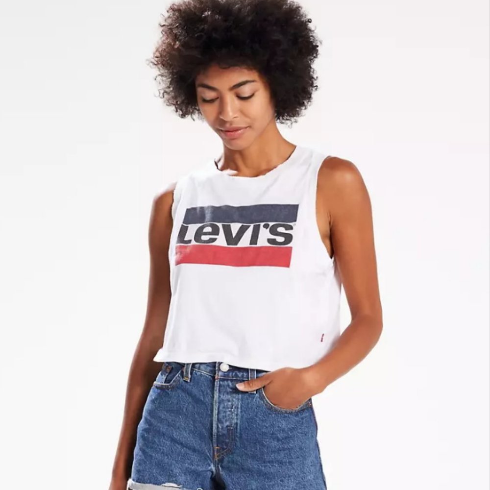 levi's graphic crop tank top